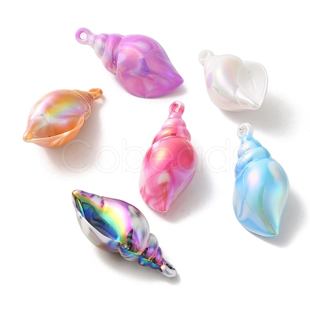 Plating UV Iridescent Acrylic Pendants OACR-B020-08-1
