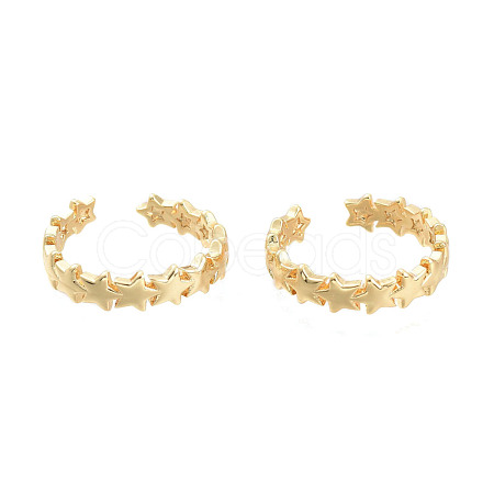 Adjustable Brass Cuff Rings RJEW-M135-04G-1