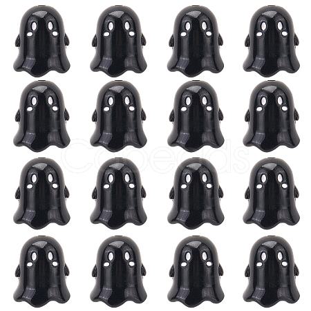 30Pcs Opaque Acrylic Beads MACR-SC0001-60B-1