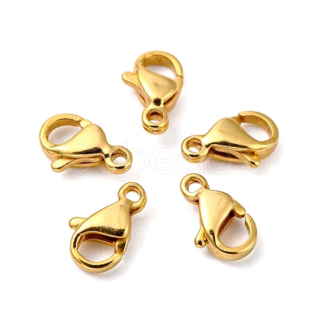 Polished 316 Surgical Stainless Steel Lobster Claw Clasps X-STAS-R072-11A-G-1