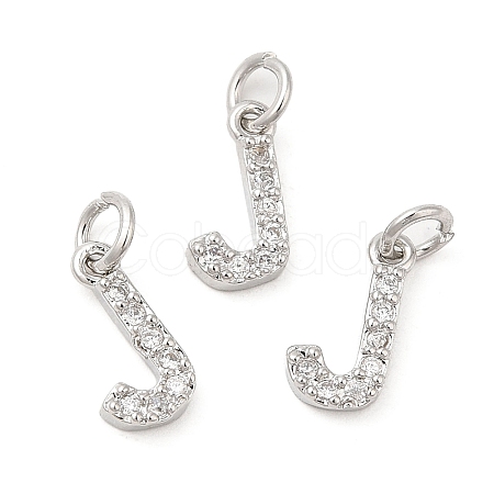 Brass Micro Pave Grade AAA Cubic Zirconia Charms ZIRC-P067-11P-J-NR-1