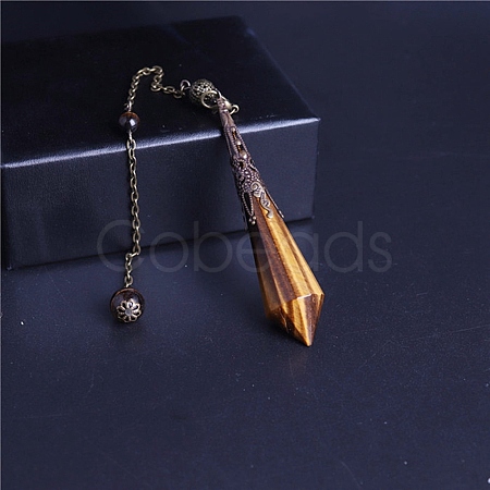 Natural Tiger Eye Dowsing Pendulum Big Pendants PW23030691919-1