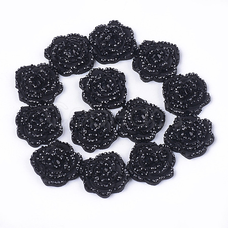 Resin Rhinestone Cabochons CRES-T012-02J-1