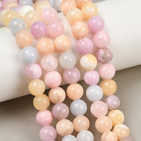 Natural Green Jade Beads Strands G-G757-03-8mm-1