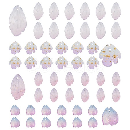 80Pcs 4 Style Glass Pendants GLAA-SC0001-63-1