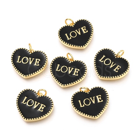 Brass Enamel Pendants KK-B027-03G-C-1