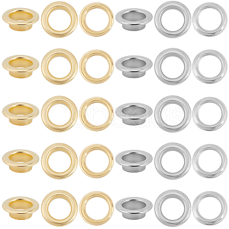 200Pcs 2 Colors Iron Grommet Eyelet Findings IFIN-GF0001-59C-1