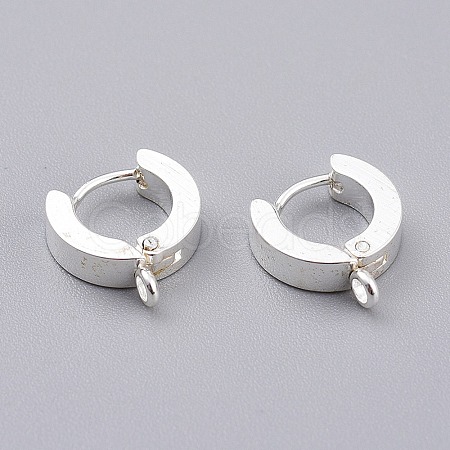 304 Stainless Steel Huggie Hoop Earrings Findings STAS-I167-01C-S-1