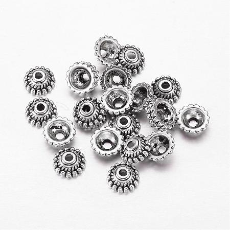 Tibetan Style Alloy Bead Caps X-LF1235Y-1