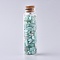 Glass Wishing Bottle, For Pendant Decoration, with Amazonite Chip Beads Inside and Cork Stopper, 22x71mm