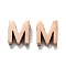 Ion Plating(IP) 304 Stainless Steel Charms, Alphabet, Rose Gold, Letter.M, 8x7x3mm, Hole: 1.8mm