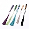 Cellulose Acetate(Resin) Bookmarks, with Polyester Tassel Big Pendants, Teardrop, Mixed Color, 200mm