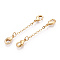 Brass Cable Chain Chain Extender, End Chains with Double Lobster Claw Clasps, Real 18K Gold Plated, 25~30x2mm