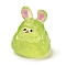 Luminous Resin Cute Little Rabbit Ornaments, Glow in the Dark, Micro Landscape Decoration, Light Green, 25x22x19.5mm