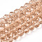 Glass Beads Strands, Faceted, Rondelle, Tan, 6x5mm, Hole: 1mm, about 84~85pcs/strand, 16.34~16.54 inch(41.5~42cm)