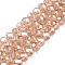 Electroplate Glass Beads Strands, Pearl Luster Plated, Faceted, Rondelle, PeachPuff, 6x5mm, Hole: 1mm, about 84~85pcs/strand, 41.5~42cm