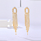 Real 18K Gold Plated Brass Dangle Stud Earrings, Rhinestone Tassel Earrings, Oval, 130x22mm