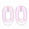 Transparent Acrylic Linking Rings, Quick Link Connectors, for Cable Chains Making, Frosted, Oval, Pearl Pink, 31x19.5x5.5mm, Inner Diameter: 19.5x7.5mm