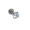 304 Stainless Steel Clear Cubic Zirconia Threadless Labrets For Women Men, Stainless Steel Color, 6x2mm, Pin: 1.2mm