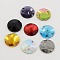 Sew on Rhinestone, Glass Rhinestone, Two Holes, Garments Accessories, Faceted, Half Round, Mixed Color, 18x6mm, Hole: 1mm