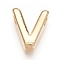 Brass Charms, for Personalized Name Necklace Making, Long-Lasting Plated, Letter, Letter.V, V: 8.5x7.5x3mm, Hole: 1.5mm