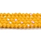 Opaque Solid Color Imitation Jade Glass Beads Strands, AB Color Plated, Faceted, Bicone, Gold, 4x4mm, Hole: 0.8mm, about 82~85pcs/strand, 30.5~31cm