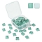 60Pcs Transparent Glass Cabochons, Square, Medium Aquamarine, 9.8x9.8x4mm