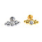 316L Surgical Stainless Steel & G23 Titanium Crystal Rhinestone Labrets for Women Men, Stainless Steel Color, 8mm, Pin: 1.2mm