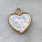 Plastic Pendants, with Glitter Sequin, Heart, White, 22x18.5x3mm