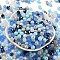 Glass Beads, Faceted, Rondelle, Light Blue, 6x5mm, Hole: 1mm, about 280pcs/60g