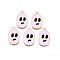 Alloy Enamel Pendants, Cadmium Free & Nickel Free & Lead Free, Light Gold, for Halloween, Skull, Pearl Pink, 25x15x1.5mm, Hole: 1.8mm