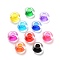 Transparent Acrylic European Beads, Large Hole Beads, Rondelle, Mixed Color, 14x8.5mm, Hole: 5.5mm, about 537pcs/500g