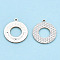 925 Sterling Silver Pendants, Donut Charms, Silver, 16x14x1mm, Hole: 0.8mm