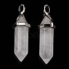 Natural Quartz Crystal Double Terminated Pointed Pendants G-F295-04G-4