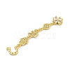 Rack Plating Brass Clear Cubic Zirconia Flower Elephant Hamsa Hand Connector Charms KK-G513-39G-2