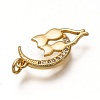 Brass Micro Pave Clear Cubic Zirconia Pendants ZIRC-C020-04G-3