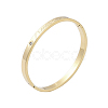 Ion Plating(IP) 304 Stainless Steel Micro Pave Clear Cubic Zirconia Hinged Bangles BJEW-P317-01G-1