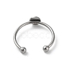 Non-Tarnish Adjustable 304 Stainless Steel Finger Rings Components X-STAS-K278-04A-P-3