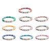 10Pcs 10 Color Handmade Polymer Clay Disc Surfer Stretch Bracelets Set BJEW-JB08873-4