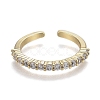 Adjustable Brass Micro Pave Clear Cubic Zirconia Cuff Rings X-ZIRC-Z002-11G-3