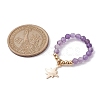 3Pcs 3 Style Natural Amethyst Beaded Stretch Rings Set RJEW-JR00647-01-3