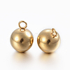 Ion Plating(IP) 304 Stainless Steel Sphere Charms STAS-H394-12G-2