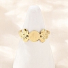 Flower 304 Stainless Steel Cuff Ring Components RJEW-D332-10G-3