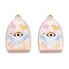 Printed Rack Plating Alloy Enamel Pendants ENAM-T020-03A-1