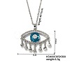 Cute Eye Brass Clear Cubic Zirconia Pendant Necklaces SU9142-1-2