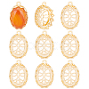 10Pcs Brass Pendant Cabochon Open Back Settings KK-BC0009-81-1
