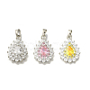 Rack Plating Brass Micro Pave Cubic Zirconia Pendant KK-H485-39P-1