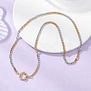 Two Tone 4MM 304 Stainless Steel Cuban Link Chain Necklaces with Spring Ring Clasps NJEW-JN05707-6