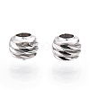 Rhodium Plated 925 Sterling Silver Beads STER-T004-78P-3mm-2