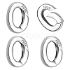 PandaHall Elite 4Pcs 925 Sterling Silver Spring Gate Rings STER-PH0001-53-1